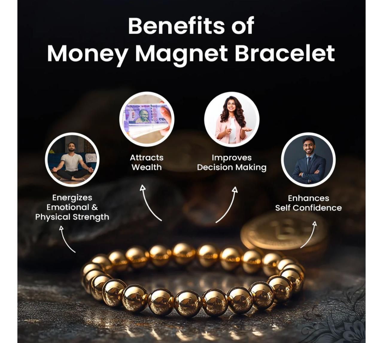 Unisex Money Magnet Pyrite Bracelet